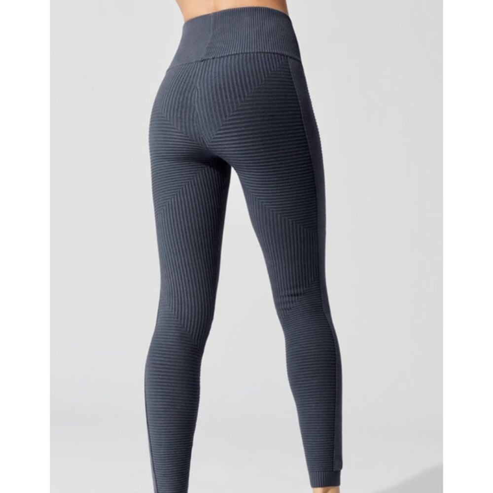 Carbon 38 Thick Ribbed Moto Leggings High Rise Sculpt Seamless Athleisure Pants